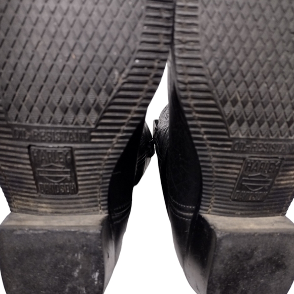 Harley Davidson Oil Resistant Pull On Leather Boots - Picture 9 of 12